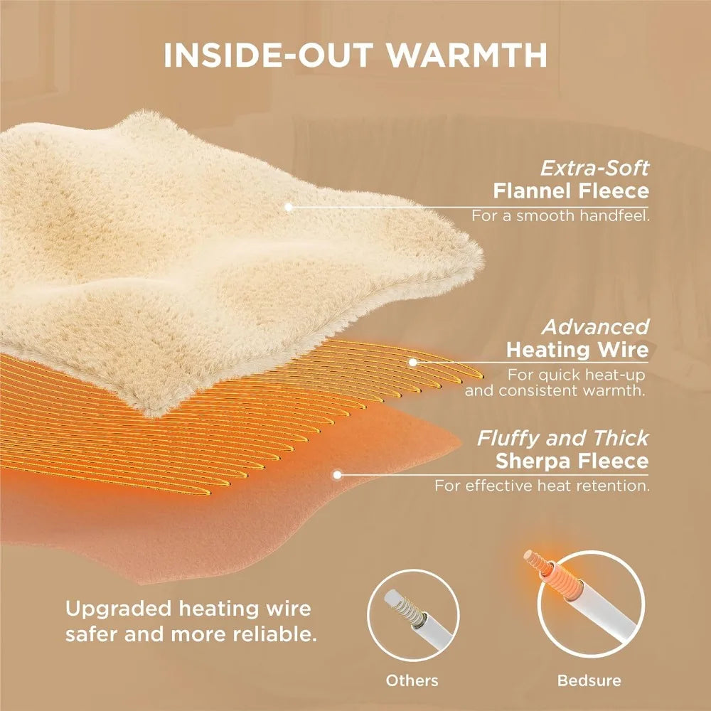 Instant Warmth Luxury Electric Heated Blanket – Ultra-Soft Comfort for Cold Winter Nights