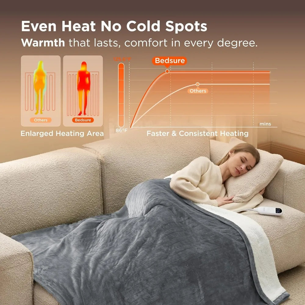 Instant Warmth Luxury Electric Heated Blanket – Ultra-Soft Comfort for Cold Winter Nights