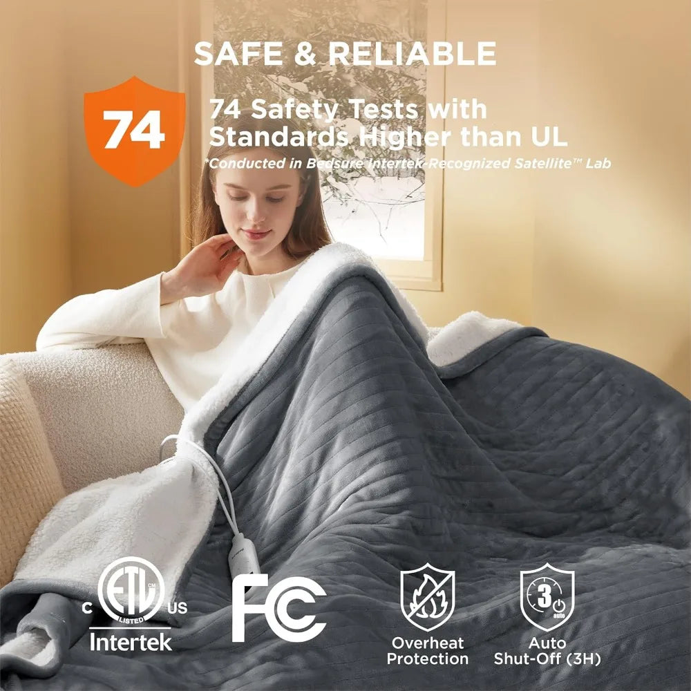 Instant Warmth Luxury Electric Heated Blanket – Ultra-Soft Comfort for Cold Winter Nights